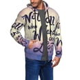 thumbnail image 2 of Kdxio Not All Those Who Wander Are Lost Print Men Hoodies Casual Hoodies for Men with Zip Pockets Full Zip Long Sleeve Sweatshirt Sports Hooded Jacket-Small, 2 of 5