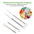 thumbnail image 2 of Mistaha Portable Environmental Toothpick Outdoor Camping Picnic Toothpick T-itanium Alloy Carrying Fruit Sign Metal Toothpick, 2 of 8