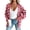 Red, variant on Womens Sweaters Long Sleeve Open Front Cardigan Color Block Plaid Knit Cardigans Sweater