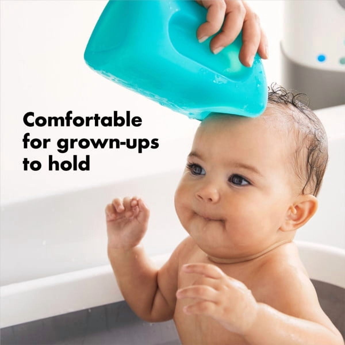 OXO Tot Plastic Shampoo Rinser and Bath Toy Storage Cup, Teal