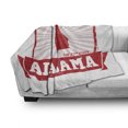 thumbnail image 3 of Alabama Soft Flannel Fleece Blanket, State of Alabama Map on Grungy Radiating Lines Starbust Pattern Background, Cozy Plush for Indoor and Outdoor Use, 50" x 70", Red Pale Pink White, by Ambesonne, 3 of 6