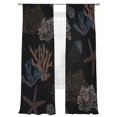 thumbnail image 7 of Black Coral Coastal Sheer Curtains 96 Inch Length 2 Panels Set, Nautical Starfish Summer Beach Voile Window Treatment Semi Sheer Long Curtains Drapes for Bedroom/Living Room/Kitchen 52"x96"x2, 7 of 7