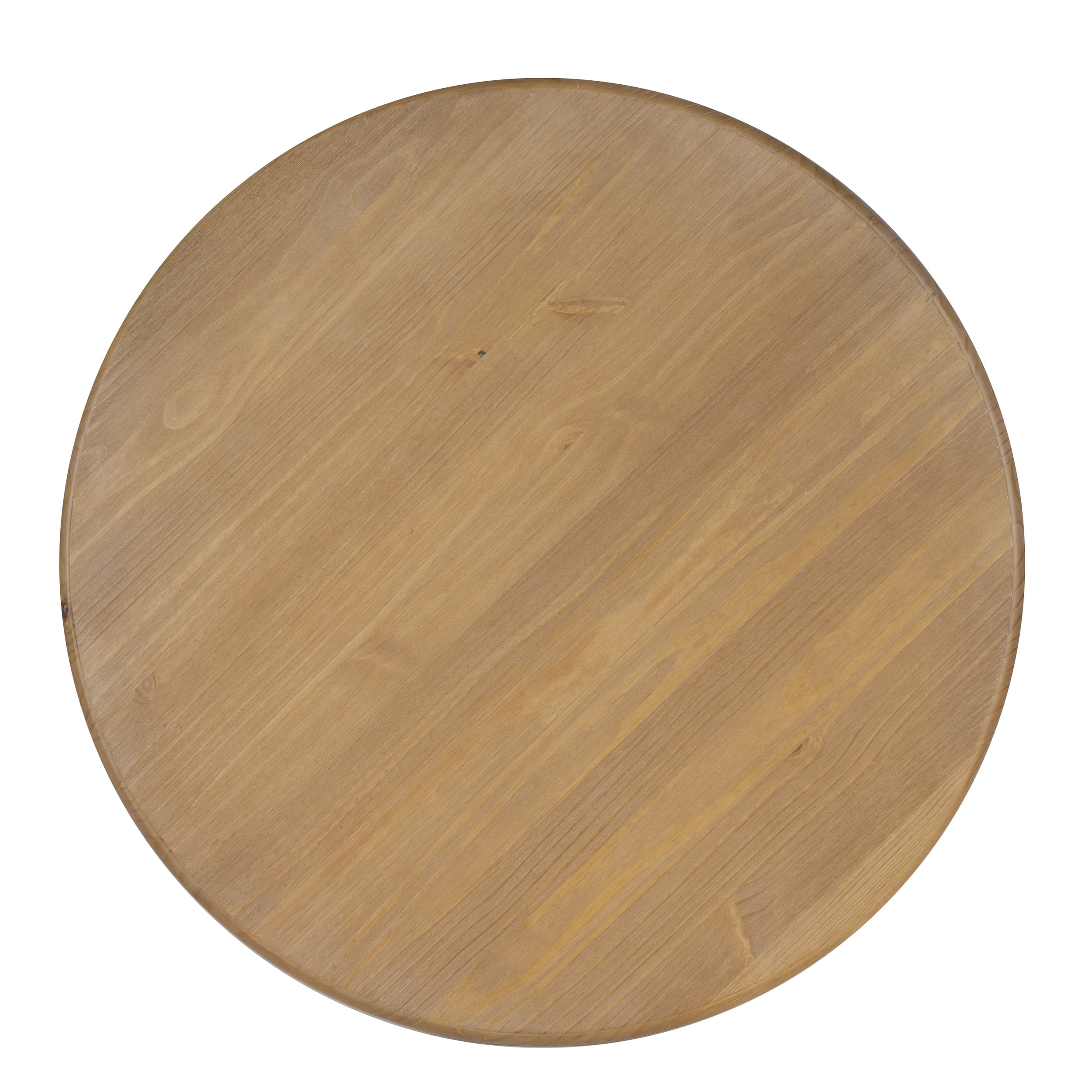 Linon Tobin Pedestal Dining Table, Natural and White