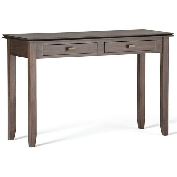 Allora Wood 46" Transitional Console Sofa Table in Natural Brown