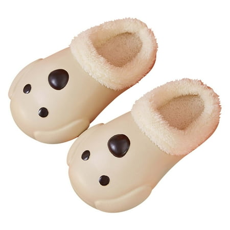 

Rdeuod Winter Slippers for Women New Dog Cotton Slippers Female Winter Cartoon Home Antiskid Warm Baby Dog Cotton Slippers