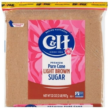 C&H Premium Pure Cane Light Brown Sugar 32 oz (Pack of 3)