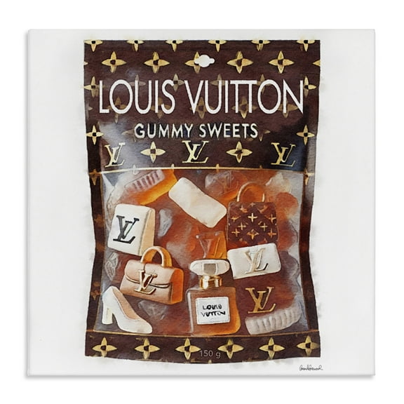 Stupell Industries Glam Gummy Sweets Fashion Painting Wrapped Canvas Art Print Wall Art, 17 x 17