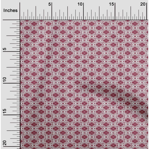 oneOone Cotton Silk Bright Crimson Red Fabric Geometric Check Fabric For Sewing Printed Craft Fabric By The Yard 42 Inch Wide