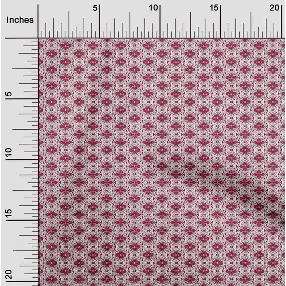 oneOone Viscose Chiffon Bright Crimson Red Fabric Geometric Check Quilting Supplies Print Sewing Fabric By The Yard 42 Inch Wide