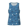 thumbnail image 3 of Haiem Sharks on White Blue Striped Men Workout Tank Top Gym Bodybuilding Sleeveless Muscle T Shirts Athletic Tank Breathable Workout Shirt-X-Large, 3 of 8