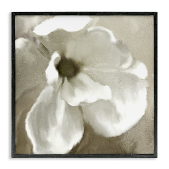 Stupell Industries Blooming Magnolia Petals Plants & Flowers Painting Black Framed Art Print Wall Art, 12 x 12