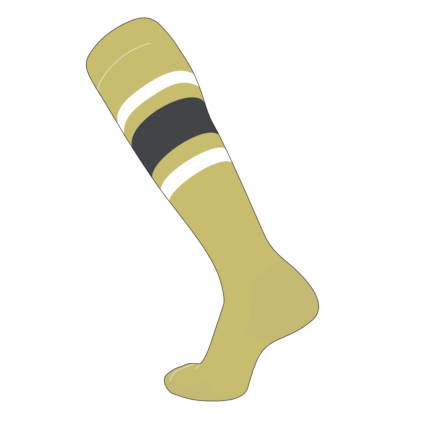 TCK Elite Baseball Football Knee High Striped Socks (E) Vegas Gold