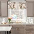 thumbnail image 5 of Valance Curtains for Kitchen Windows Watercolor Rabbit Easter Egg Rod Pocket Valance Spring Floral Tree Branch Flax Short Window Curtain Topper for Bedroom Living Room Bathroom 42x12in,1&nbsp;Panel, 5 of 9