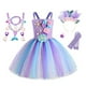 thumbnail image 2 of Vestido de tutú de La Sirenita para niñas, disfraz de princesa Ariel, fiesta de cumpleaños, disfraces de Carnaval con diadema de flores, vestidos del océano Fivean unisex, 2 of 2