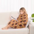 thumbnail image 4 of Orange Bigfoot and Grass Pattern Blanket Hoodies for Kids 6-13YR Oversize Wearable Blanket Hoodies for Boys Girls Teens, 4 of 7