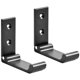 thumbnail image 1 of Paquete de 2 ganchos para auriculares de aluminio plegables montados en la pared, ganchos invisibles para ropa, cocina, baño, oficina, sala de estar, armario (negro), 1 of 5