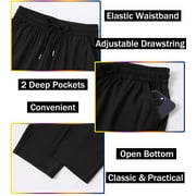 ASUDESIRE Mens Sweatpants Quick Drying Open Bottom Active Athletic Casual Pants Jogger Running Workout Gym Pants with Pockets