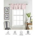 thumbnail image 6 of Coral Red Flower Curtain Valance for Windows/Living Room/Kitchen/Bathroom/Café, Short Rod Pocket Tier Curtain Window Treatment Panel Vintage Farmhouse Boho Leaf Spring Topper Curtain 42''x12'', 6 of 6
