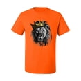 thumbnail image 2 of Wild Bobby, King Lion with Gold Crown Art, Animal Lover, Men Graphic Tee, Orange, 5X-Large, 2 of 4