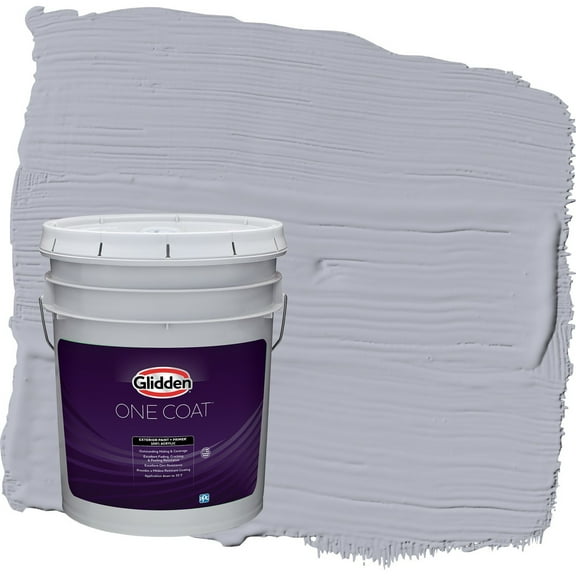 Glidden One Coat Glistening Gray / Grey Satin Exterior Paint with Primer, 5 Gallon
