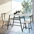 thumbnail image 7 of Bar Table and Chairs Set, 3 Piece Kitchen Table Set with Metal Frame and Wine Rack, Modern Dining Room Table Set, Small Dining Table Sets for Kitchen Dining Room, JA4761, 7 of 7
