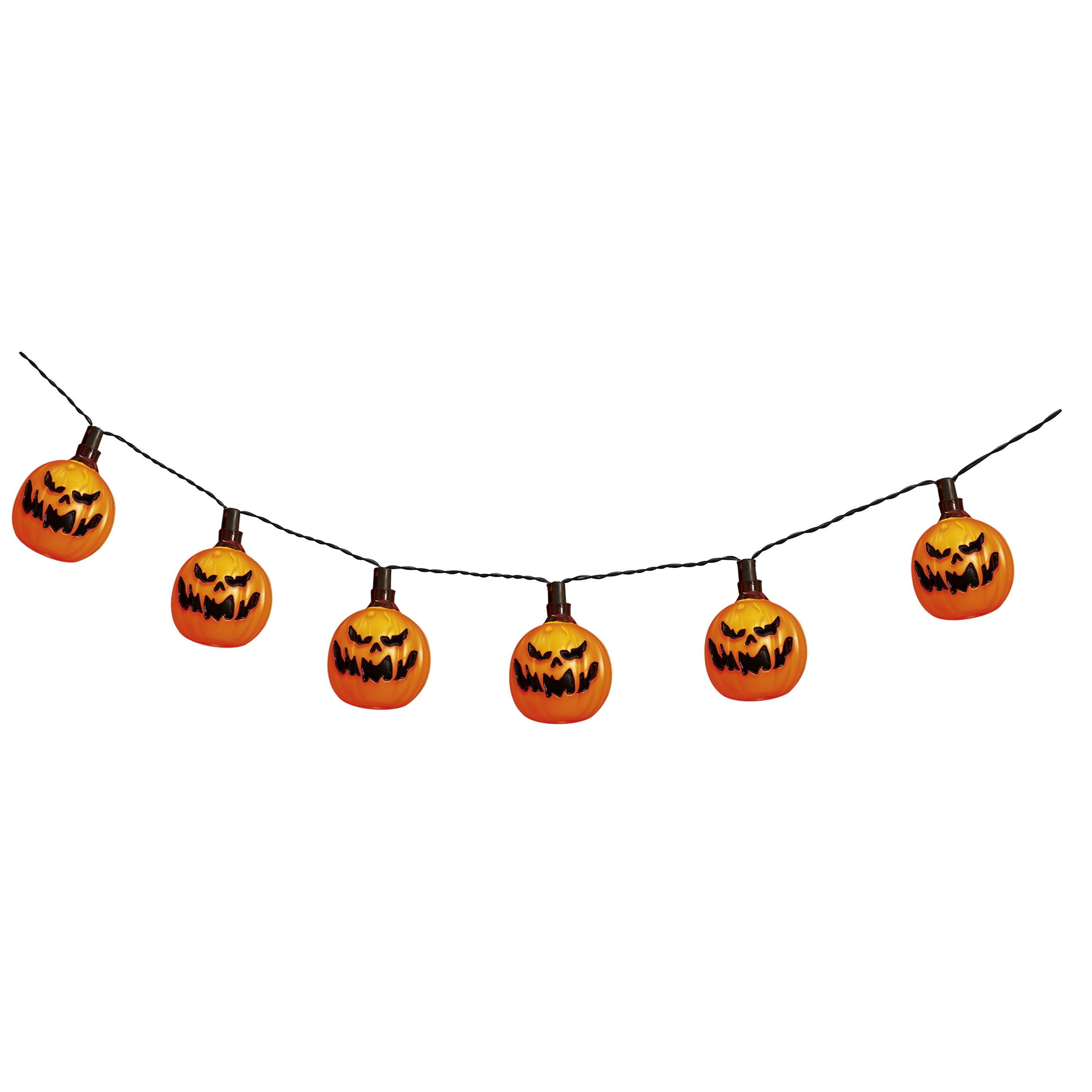 Indoor/Outdoor 10-Count LED Pumpkin String Lights, Warm White, 6.5', Halloween by Way To Celebrate