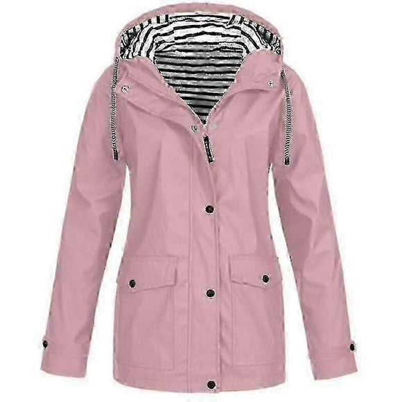 Waterproof Raincoat Ladies Outdoor Wind Rain Forest Jacket Coat - K