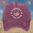 thumbnail image 2 of AJGRHE Unisex Baseball Cap Independence Day Print Soft Peak Sun Hat Outdoor Classic Casual Daily Wear Adjustable One Size, 2 of 4