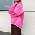 thumbnail image 3 of Sudadera con capucha Hip Pop de Color sólido para mujer ropa holgada de otoño con traje de calle con bolsillo, 3 of 8