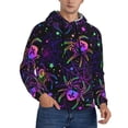 thumbnail image 2 of Uemuo Multi-colored Spiders Pattern Men's Hoodie - Casual Pullover Hoodie with Kangaroo Pocket, Stylish Hooded Sweatshirt for Everyday Wear-X-Large, 2 of 7