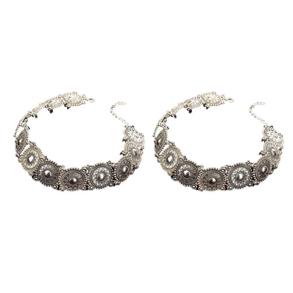 Collar de mujer Sonducket adorno gargantilla Retro para niñas Plata 2Conjunto
