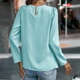 thumbnail image 4 of CHUMUD Women's Dressy Business Casual Tops, Crew Neck Pleated Long Sleeve Shirts, Office Work Blouses, Spring Fall Outfits, 4 of 5