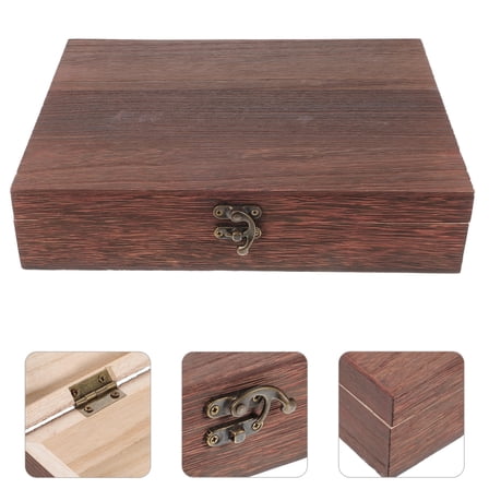 TEHAUX 1Set Storage Case Rectangular Box Wood Vintage For Underwear Box Office Small Decorative Storage Box