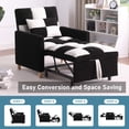 thumbnail image 4 of Aukfa Convertible Sleeper Chair Bed, Patchwork Pull Out Sofa Chair with Adjustable Backrest, Teddy - Black/White, 4 of 10