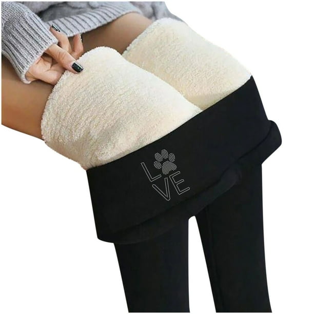Pantalones de Cachemira de lana de terciopelo grueso ajustados de invierno cálido para mujer Pantalones Leggings Pompotops ulkah943074