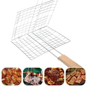 RKZDSR Foldable Barbecue Grilling Basket Grill BBQ Net Steak Meat Fish Vegetable Holder Kitchen Appliances