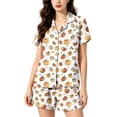 thumbnail image 2 of Women's Pajama Sets Halloween-Themed 2 Piece Cute Pumpkin Print Shirts And Shorts Soft Pajama Set XXL White, 2 of 3