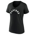 thumbnail image 2 of Women's Black Toronto Raptors Wordmark V-Neck T-Shirt, 2 of 3