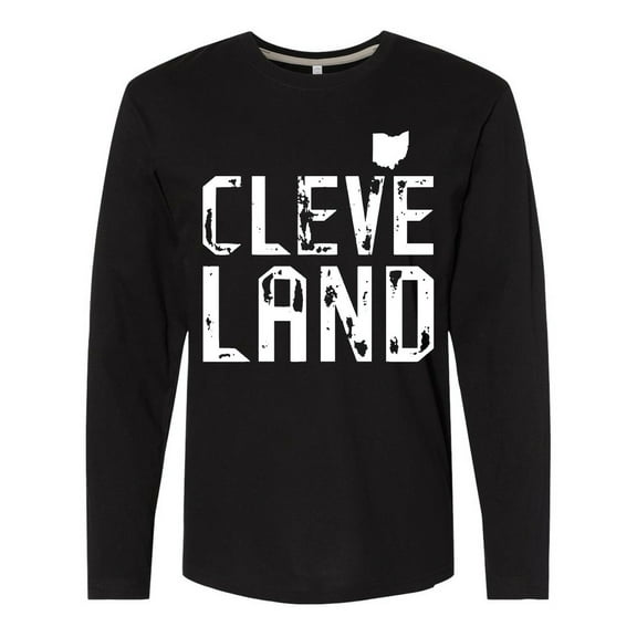 Inktastic Cleveland, Ohio Distressed Font Long Sleeve T-Shirt