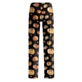 thumbnail image 4 of MLQIDK Unisex Halloween Pajama Pants Cotton Pajama Pants Stretch Comfy Pumpkin Bat Ghost Bottoms Plus Size Halloween Pj Pants Sweatpants Orange M, 4 of 5
