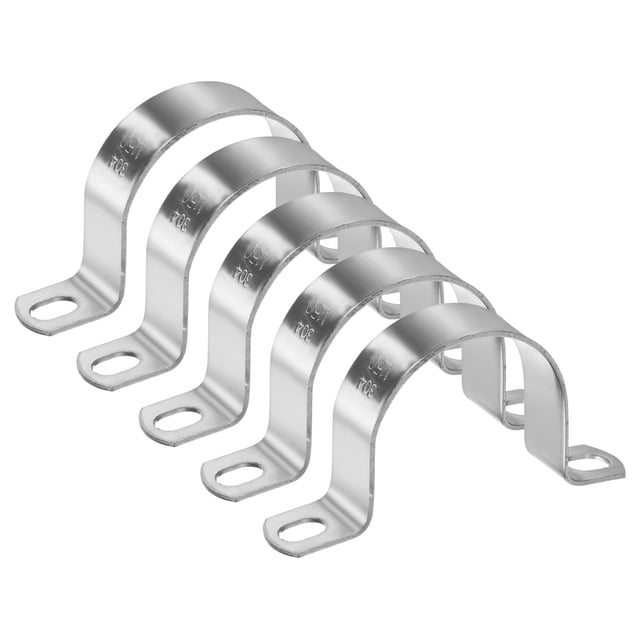 Uxcell 5-Pack Abrazaderas de Conducto, 2" Abrazadera de Tubo Rígido de Acero Inoxidable 304 M50 para Fontanería