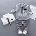 thumbnail image 2 of Infant Toddler Baby Boys Formal Clothes Long Sleeve Necktie Outfits Tops+Trousers Pants, 2 of 11