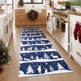 thumbnail image 3 of Senfot Blue 2x6 Area Rugs for Living Room, Indoor Non Slip Carpet, Washable Rug for Home Decor, Soft Low Pile Christmas Rug with Xmas Tree Reindeer Snowflake for Bedroom, Dining Room, 3 of 7