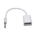 thumbnail image 1 of Adaptador AUX a USB Conector macho de 3,5 mm Audio auxiliar a USB 2.0 Hembra Convertidor de cable Convertidor de cable para automóvil Blanco Paquete de 2 por (se necesita función de decodificación de, 1 of 4
