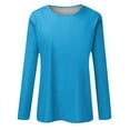 thumbnail image 2 of Rigardu Women's Round Neck Long Sleeve Top Solid Color Casual T Shirt Long Sleeve Shirts for Women Size:s-2xl, 2 of 5