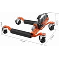 thumbnail image 3 of Kojooin PeakPursuit Car Dolly Set of 2, 1500LBS Capacity Wheel Dolly with Hydraulic Tire Jack and Ratcheting Foot Pedal for Vehicle Positioning for Truck RV Trailer, Orange, 3 of 7