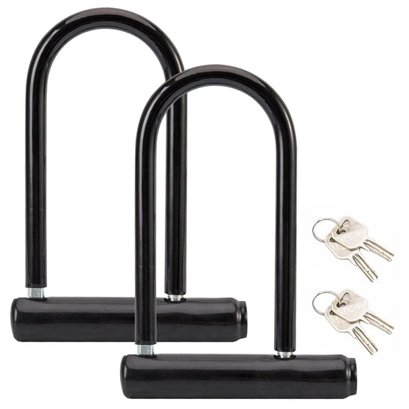 eYotto 2 Pack U-Lock Bike Lock Set, Heavy Duty U Shaped Bicycle Locks, Security Anti-Theft Mountain Bike Locks with Keys