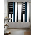 thumbnail image 3 of Blue White American Police Flag Curtains 72 Inch Length,Sheer Curtains for Bedroom Living Room Window Honoring Law Enforcement Officers Kitchen Curtains Small Half Window Drapes 52"x72" 2 Panels, 3 of 7