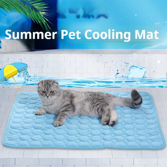 Generic Ice Silk Pet Cooling Mat for Dogs Cats, Washable Summer Breathable Crate Pad Bed