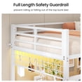 thumbnail image 5 of Torveric Bunk Bed with Hall Tree Twin Over Twin, L-Shaped Gaming LED Bunk Bed with Desk and Storages, Small Space Apartment Furniture Gift White, 5 of 13